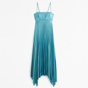 WORN ONCE A&F Pleated Midi Dress - Petite Small - Blue